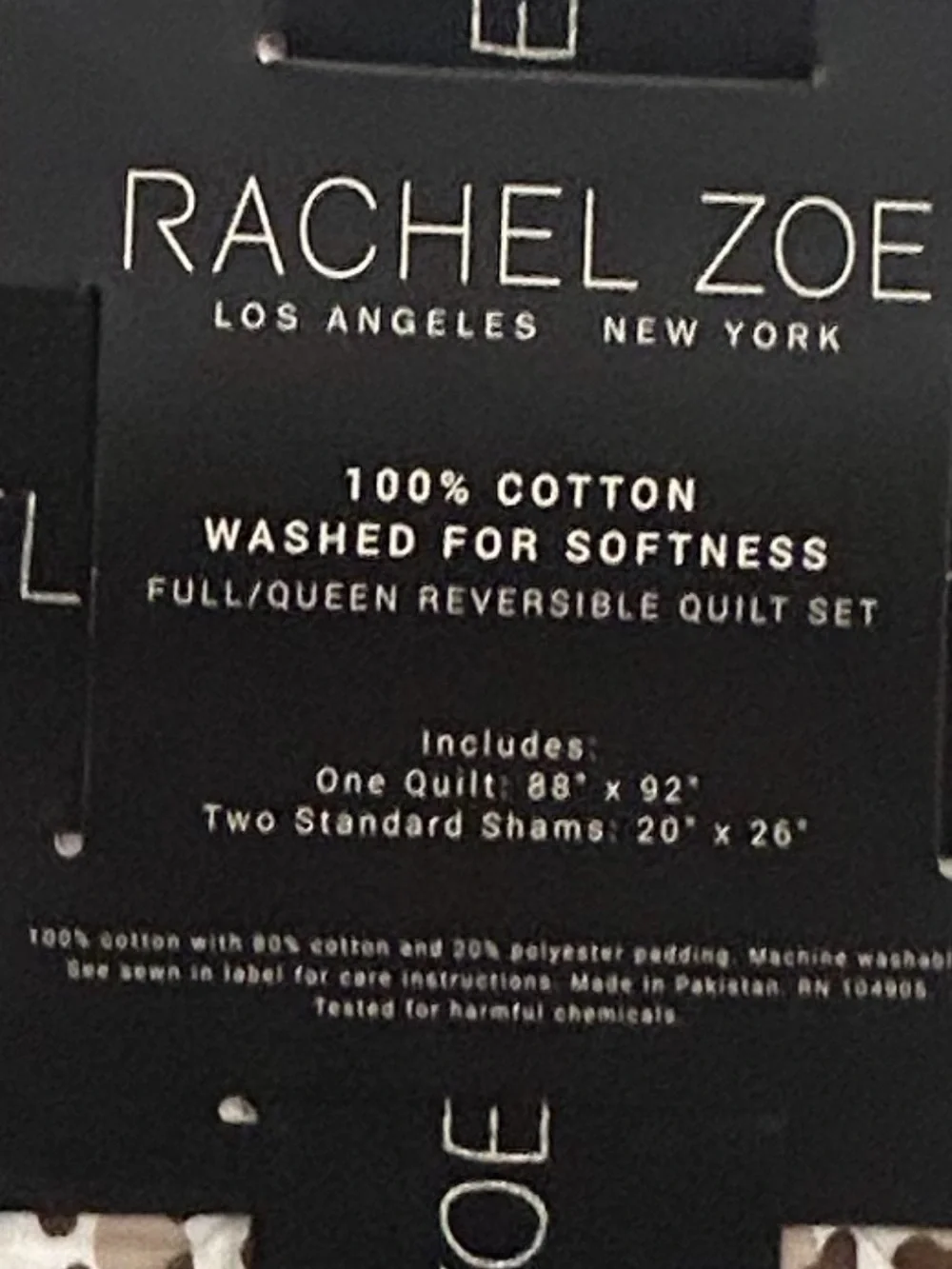 Rachel Zoe Animal Print Queen Brown & White Cotton Reversible Quilt Set 88”x92”